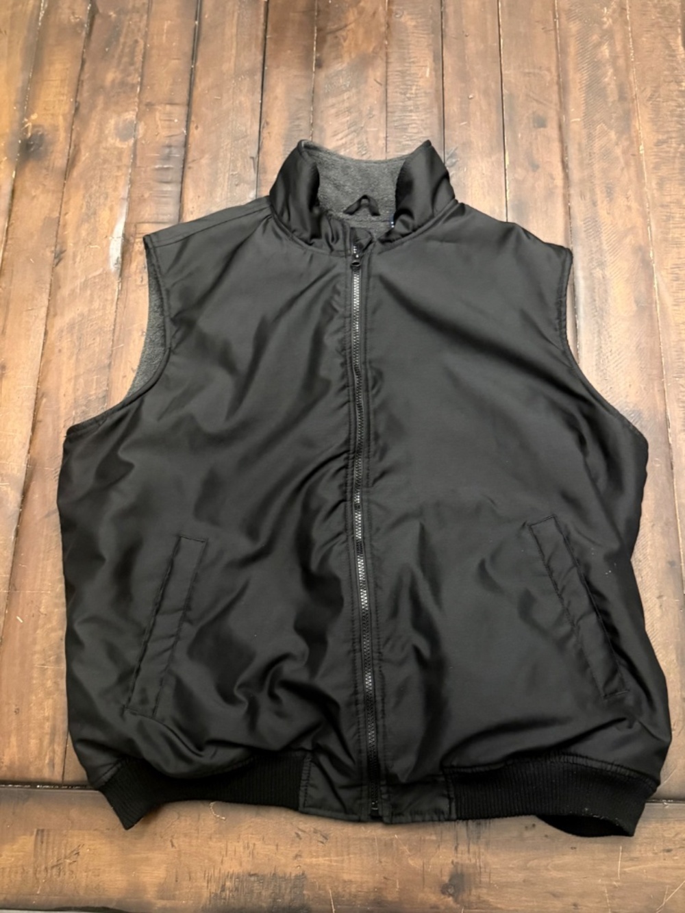Chaps Full-Zip Fleece-Lined Vest — Black, XXL